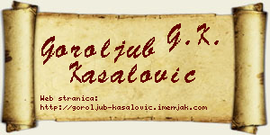 Goroljub Kasalović vizit kartica